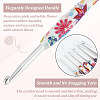 HOBBIESAY 6Pcs 6 Colors Flower Pattern TPR with Aluminium Crochet Hooks TOOL-HY0001-08-4