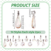 28Pcs 14 Style Glass European Dangle Charms PALLOY-WR00020-2