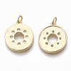 Brass Micro Pave Clear Cubic Zirconia Pendants KK-S356-009G-NF-2