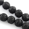 Natural Lava Rock Gemstone Round Bead Strands X-G-R285-10mm-06-1