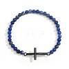 Men's Sodalite Beaded Cross Bracelet MS7461-9-1