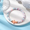 Handmade Polymer Clay Beaded Stretch Bracelets BJEW-JB10600-2