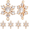 10Pcs Brass Micro Pave Clear Cubic Zirconia Connector Charms ZIRC-BBC0002-86A-1