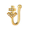 Brass Micro Pave Clear Cubic Zirconia Clip on Nose Rings WG43D72-14-2