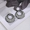 Acrylic Stripe Dangle Stud Earrings FS-WG5637F-03-2