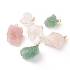 Rough Raw Natural Fluorite & Quartz Crystal & Rose Quartz Pendants PALLOY-JF00586-1