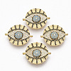 Brass Micro Pave Cubic Zirconia Links Connectors ZIRC-T012-74G-1
