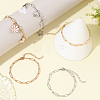 15Pcs 3 Colors 304 Stainless Steel Paperclip Chain Bracelets BJEW-BBC0001-20-3