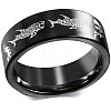 Shark Pattern 201 Stainless Steel Finger Rings FS-WG835B4-04-1