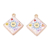 Printed Rack Plating Alloy Enamel Pendants ENAM-T020-05F-3