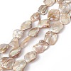 AB Color Plated Natural Freshwater Shell Beads Strands BSHE-G033-03B-1