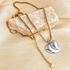 304 Stainless Steel Summer Beach Pendant Box Chain Necklaces NJEW-K389-01GP-01-1