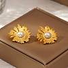 Stylish Stainless Steel Flower Stud Earrings for Women Daily Wear GF6191-1