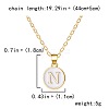 Alloy White Enamel Flat Round with Letter Pendant Necklaces FS-WG63565-14-2