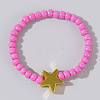 Chic Handcrafted Star Glass Seed Beaded Stretch Rings for Women QU5756-2-1