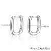 Anti-Tarnish Rectangle Rhodium Plated 925 Sterling Silver Hoop Earrings IL6021-3-2