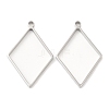 Non-Tarnish 304 Stainless Steel Open Back Bezel Rhombus Pendants STAS-Z040-02B-P-1