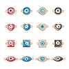 32Pcs 16 Styles Evil Eye Zinc Alloy Epoxy Resin Connector Charms ENAM-TA0001-33-2