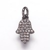 Brass Micro Pave Cubic Zirconia Charms Pendants ZIRC-K070-32-2