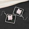 Rhombus Brass Dangle Earrings EJEW-D360-01P-02-2