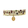 4Pcs 4 Styles Adjustable Natural Tourmalinated Quartz & Synthetic Hematite Bead Bracelets BJEW-JB14151-01-2