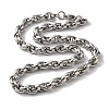 201 Stainless Steel Rope chain Necklaces NJEW-H033-06A-P-1