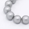 Round Shell Pearl Frosted Beads Strands X-BSHE-I002-4mm-223-1