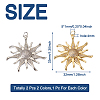  Jewelry 2Pcs 2 Colors Brass Micro Pave Clear Cubic Zirconia Pendants ZIRC-PJ0001-09-12