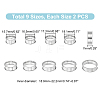 Unicraftale 18Pcs 9 Size 201 Stainless Steel Grooved Finger Ring Settings STAS-UN0049-69P-4
