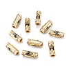 Real 18K Gold Plated Brass Micro Pave Clear Cubic Zirconia Tube Beads ZIRC-A020-26G-2