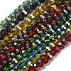 Electroplate Glass Faceted Rondelle Beads Strands EGLA-D020-4x3mm-M-1