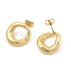 Donut PVD Vacuum Plating 304 Stainless Steel Stud Earrings for Women EJEW-C120-07G-2