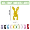 40pcs 10 Colors Spray Painted Alloy Charms MRMJ-HY0002-36-2