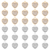 SUPERFINDINGS 40Pcs 2 Colors Alloy Rhinestone Pendants FIND-FH0008-95-1