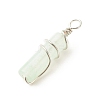 Natural Green Aventurine Pendants PALLOY-JF01570-01-3