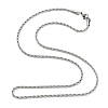 Tarnish Resistant 304 Stainless Steel Necklaces Unisex Rope Chain Necklaces NJEW-507L-10-3