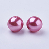 Hot Pink Round Chunky Imitation Loose Acrylic Pearl Beads X-PACR-22D-55-2