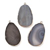 Natural Grey Agate Big Pendants KK-F882-01G-1