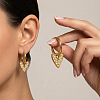 304 Stainless Steel Rhinestone Hoop Dangle Earrings for Women BD6871-2