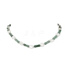 Natural Shell Heart & Green Aventurine Bamboo Beaded Necklace NJEW-TA00123-1