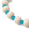 Synthetic Turquoise & Wood & Glass Beaded Stretch Bracelets for Boys Girls BJEW-JB11125-01-4