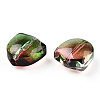 Two Tone Spray Painted Transparent Glass Beads X-GLAA-T022-26-B01-3