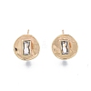 Brass Clear Cubic Zirconia Stud Earring Findings KK-G432-22G-1