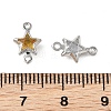 SHEGRACE Brass Pave Cubic Zirconia Star Connector Charms XGRQ2O036-441P-3