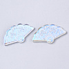 Transparent Spray Painted Glass Pendants GLAA-R212-01-B01-2