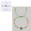 Flower Glass Seed Bead & Glass Beads Braided Bead Bracelets NS0067-6-1