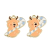 Christmas Deer Theme Alloy Enamel Pendants ENAM-D304-01C-G-1