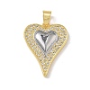 Two Tone Brass Micro Pave Clear Cubic Zirconia Pendants KK-L268-025G-02-1