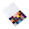 24 Colors Transparent Glass Beads Strands FGLA-X0001-04B-6mm-3