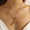 Summer Beach Brass Enamel Pendant Necklaces WG2737B-01-2